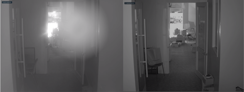 With protective film on (blurry image) | After protective film is removed